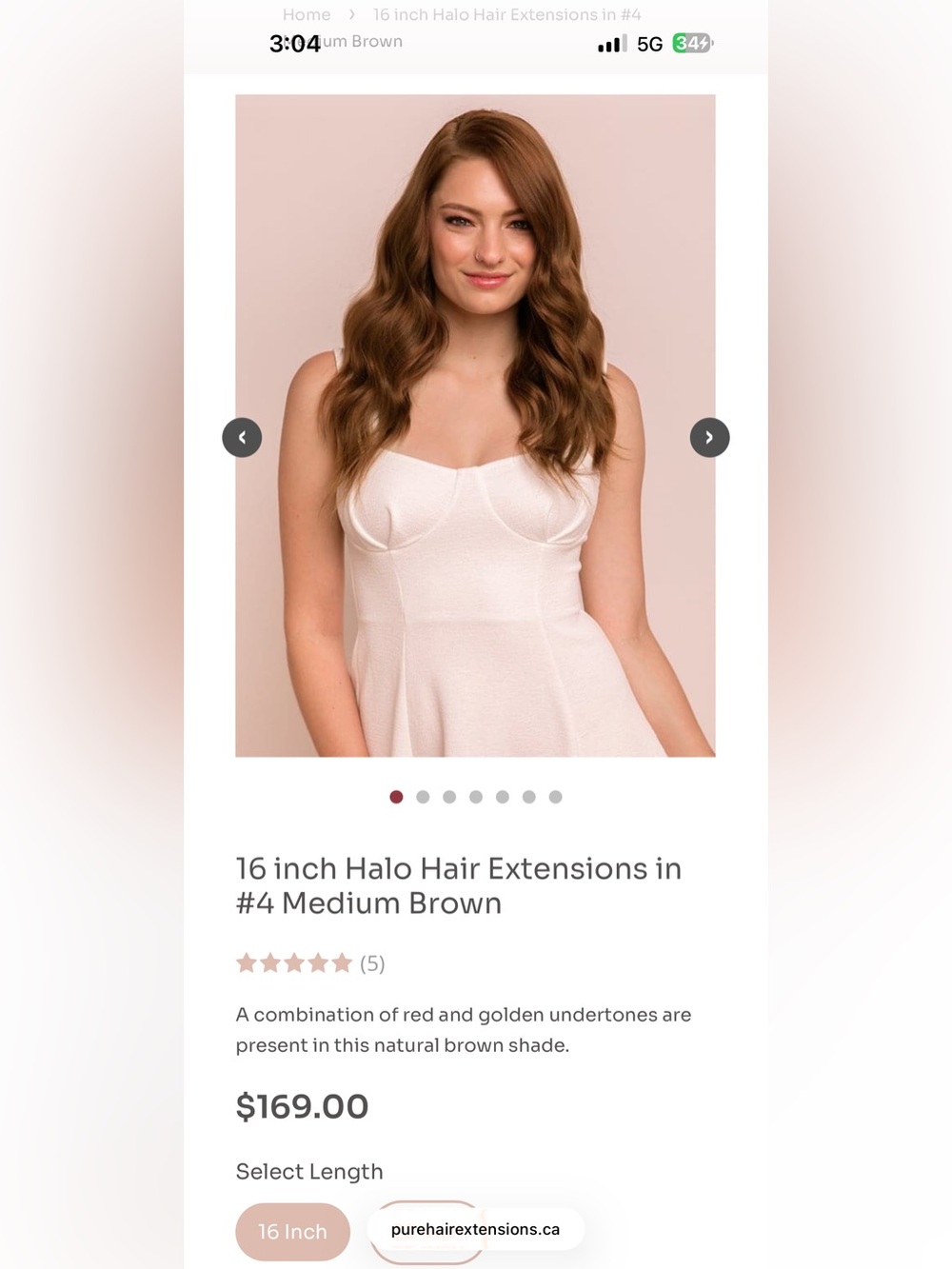 Pure Hair 16” Halo Human Hair Extensions #4 Medium Brown